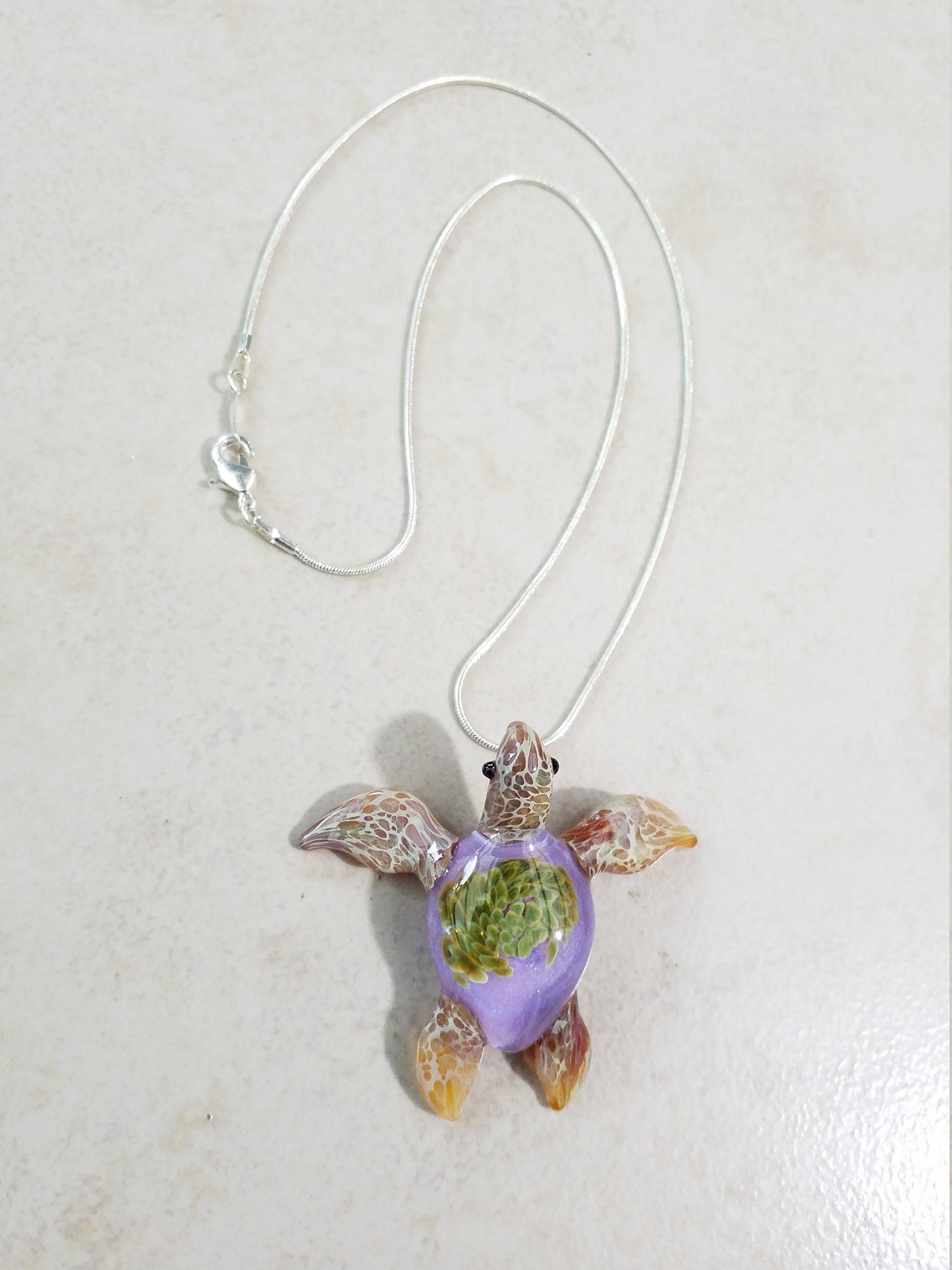 With silver Serpentine Necklace Chain