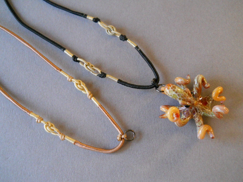 Pacific Octopus Pendant Necklace with multiple colors of Carmel and Brown a Great Gift Idea for Him or Her