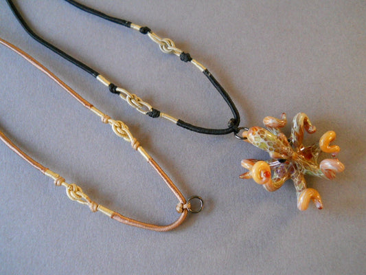Pacific Octopus Pendant Necklace with multiple colors of Carmel and Brown a Great Gift Idea for Him or Her