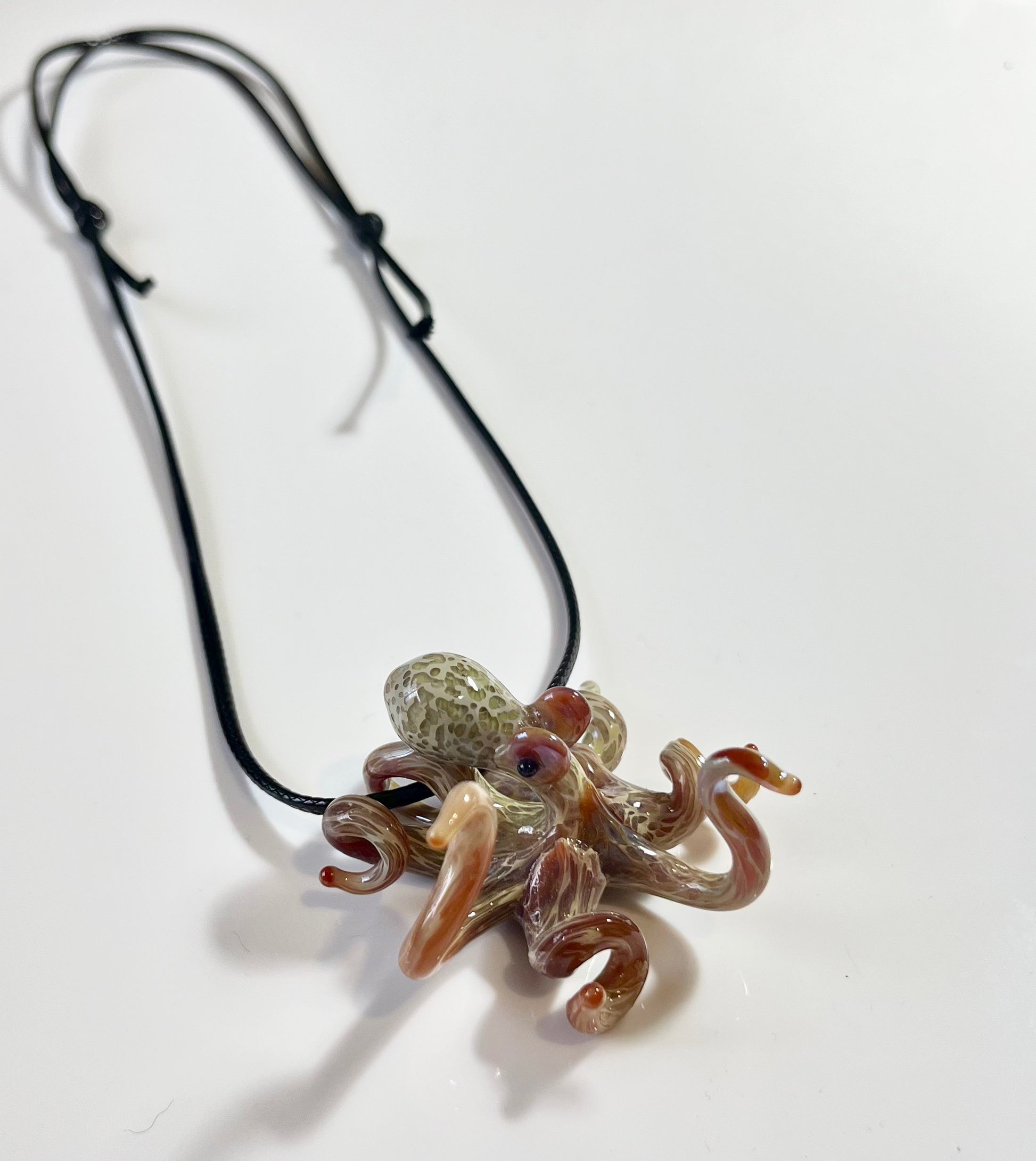 Glass Beach Speckled Octopus pendant - GLASSnFIRE