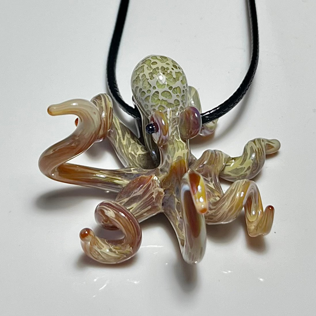 Glass Beach Speckled Octopus pendant - GLASSnFIRE