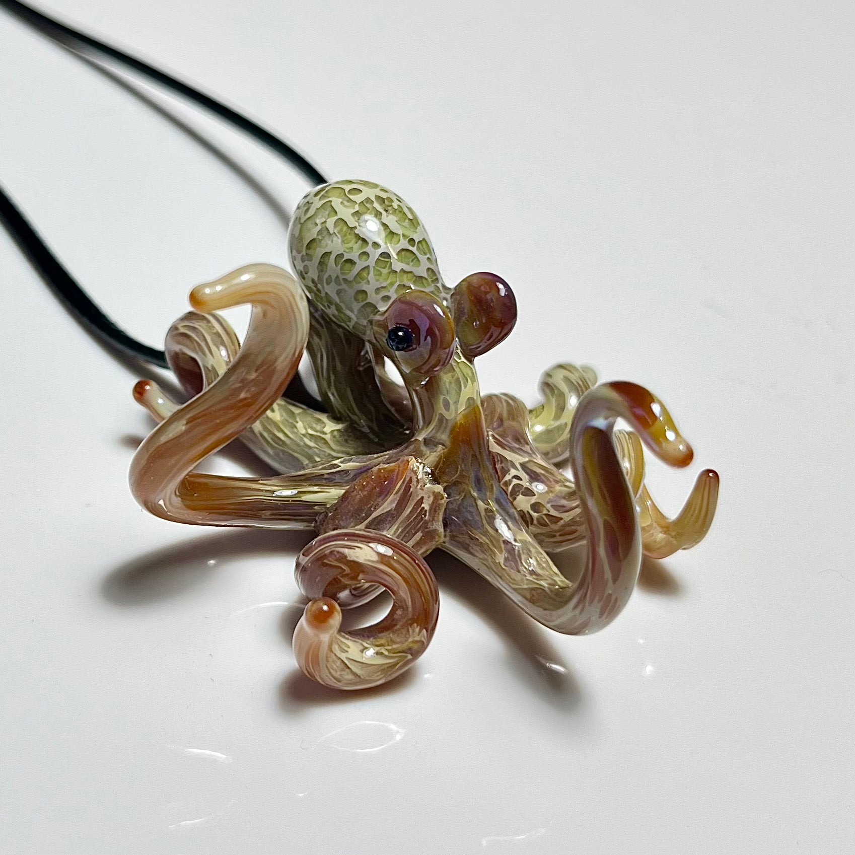 Glass Beach Speckled Octopus pendant - GLASSnFIRE