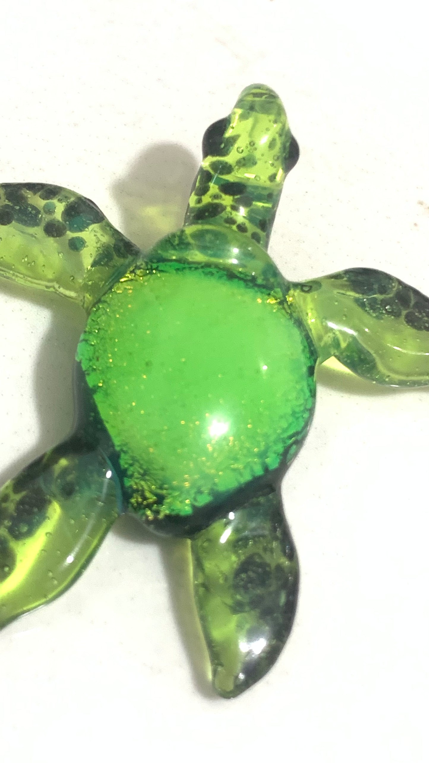 Enchanted Emerald Sea Turtle Glass Pendant Necklace – Handcrafted Coastal Elegance