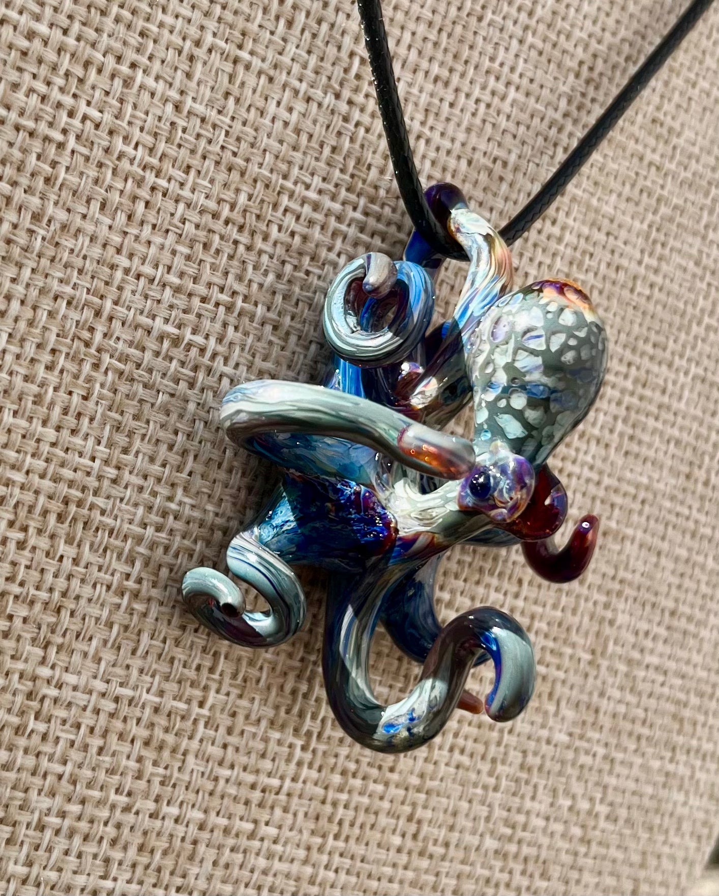 Handcrafted Glass Octopus Pendant |A Purple Treasure from the Deep