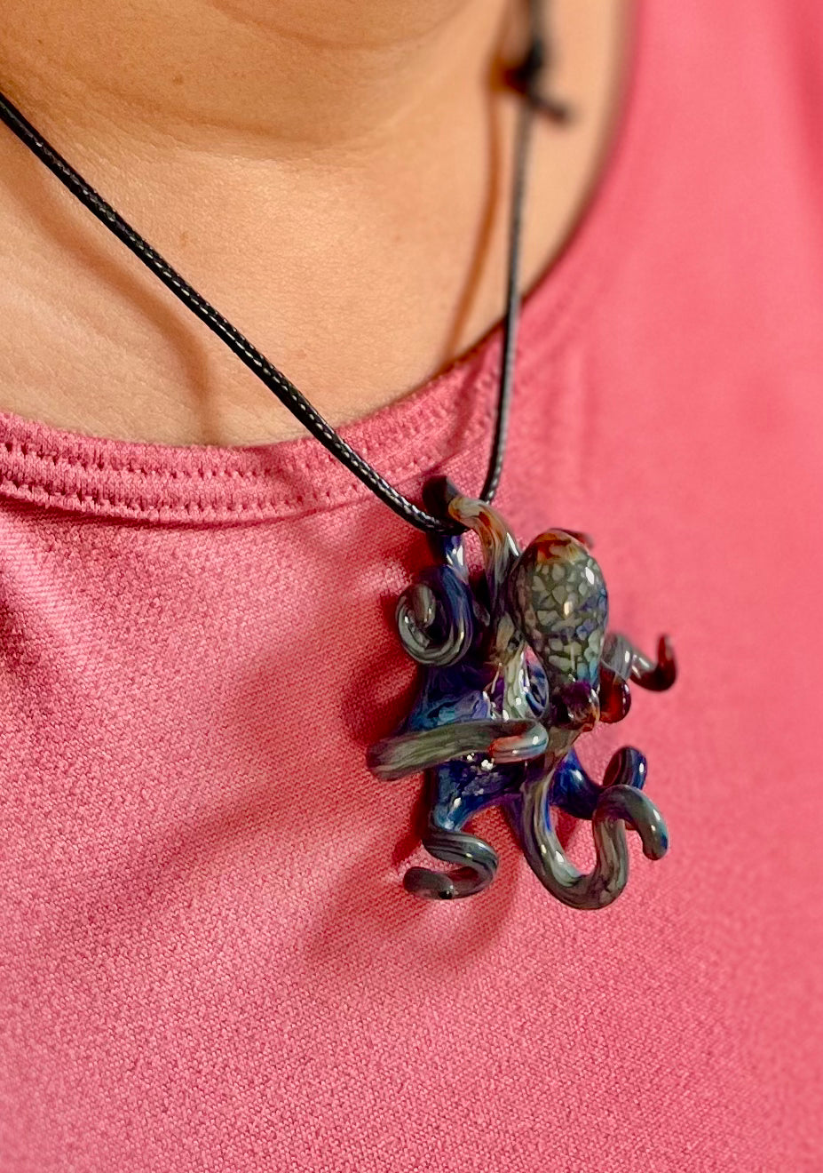 Handcrafted Glass Octopus Pendant |A Purple Treasure from the Deep