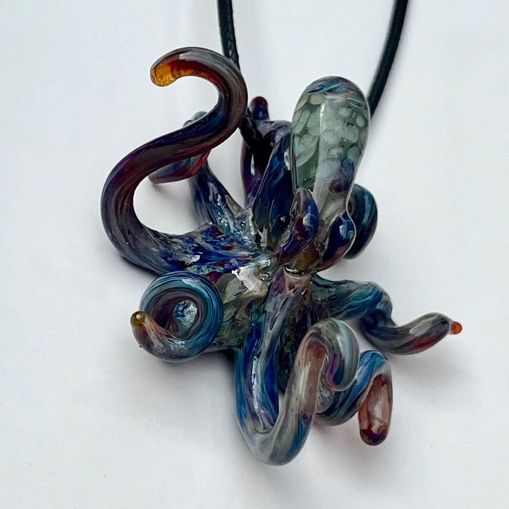 Handcrafted Glass Octopus Pendant |A Purple Treasure from the Deep