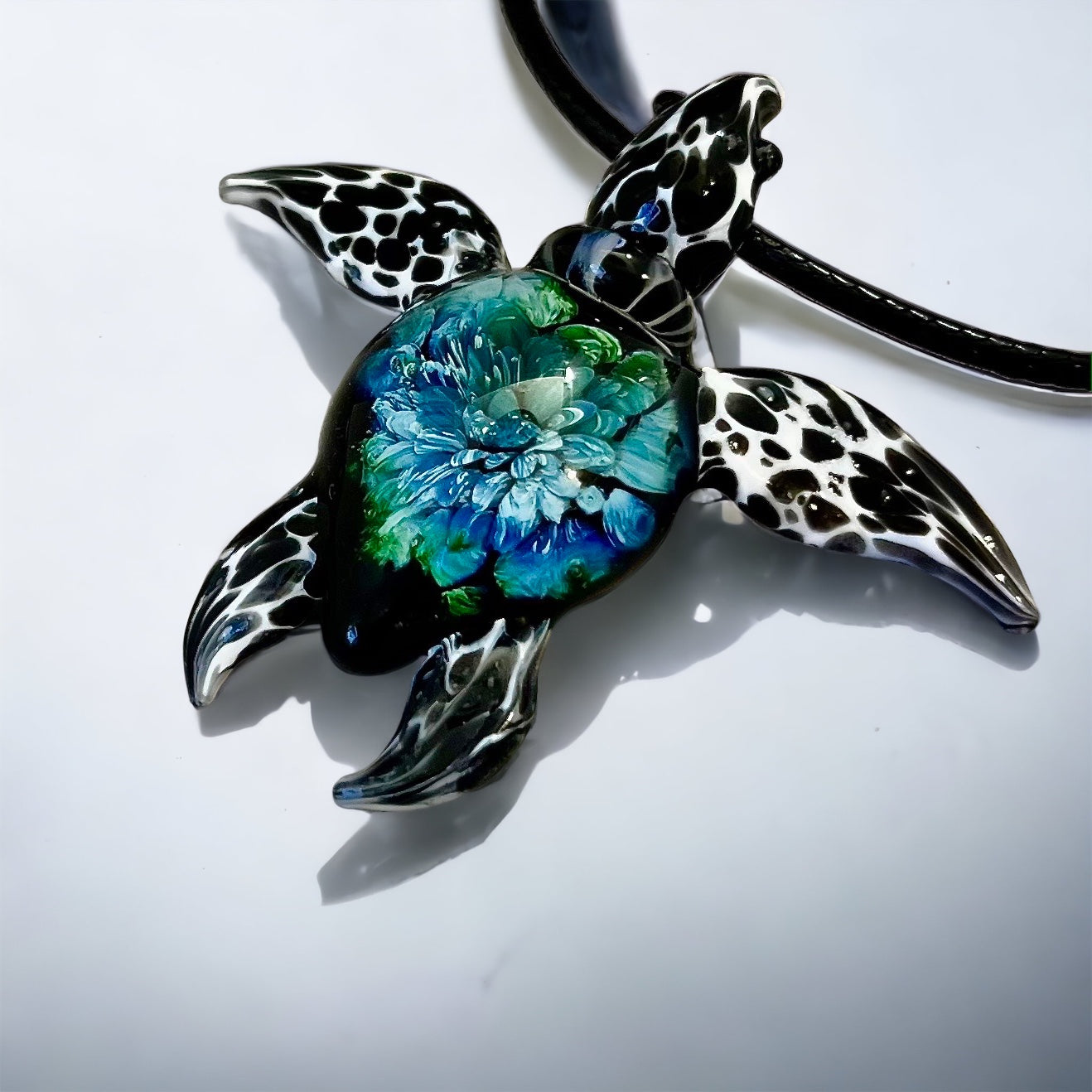 Extraordinary and Gorgeous Glass Loggerhead Sea Turtle Necklace - GLASSnFIRE