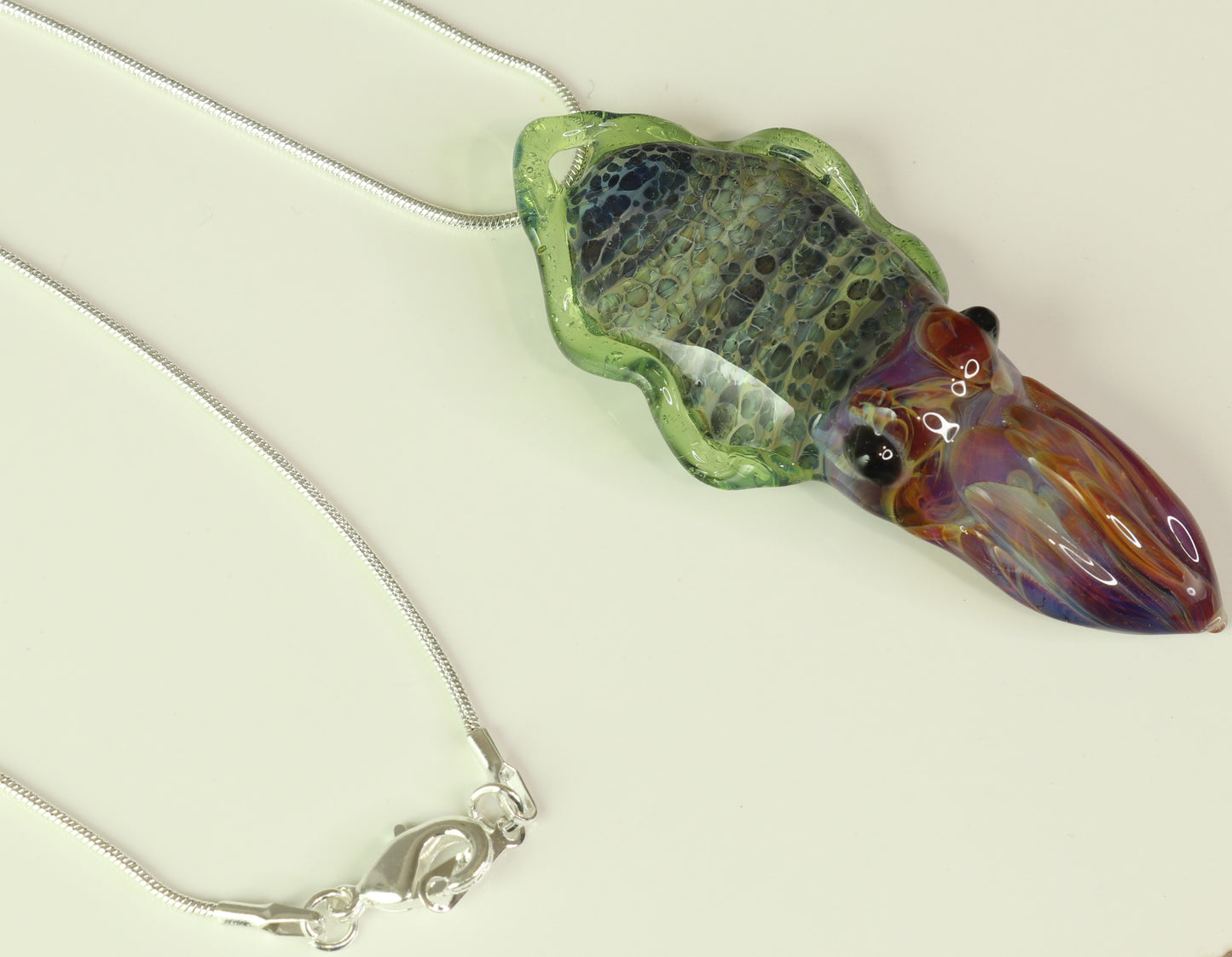 Cuttlefish Pendant, Sea Life Jewelry, Beach Party Necklace, Nautical Sea Life Gift - GLASSnFIRE