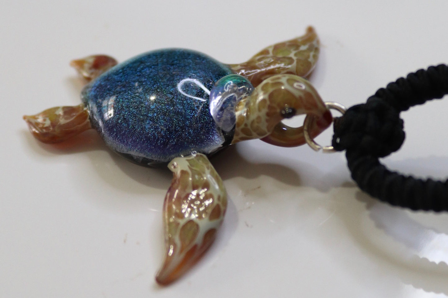 Handmade Emerald Sparkling Glass Sea Turtle Jewelry