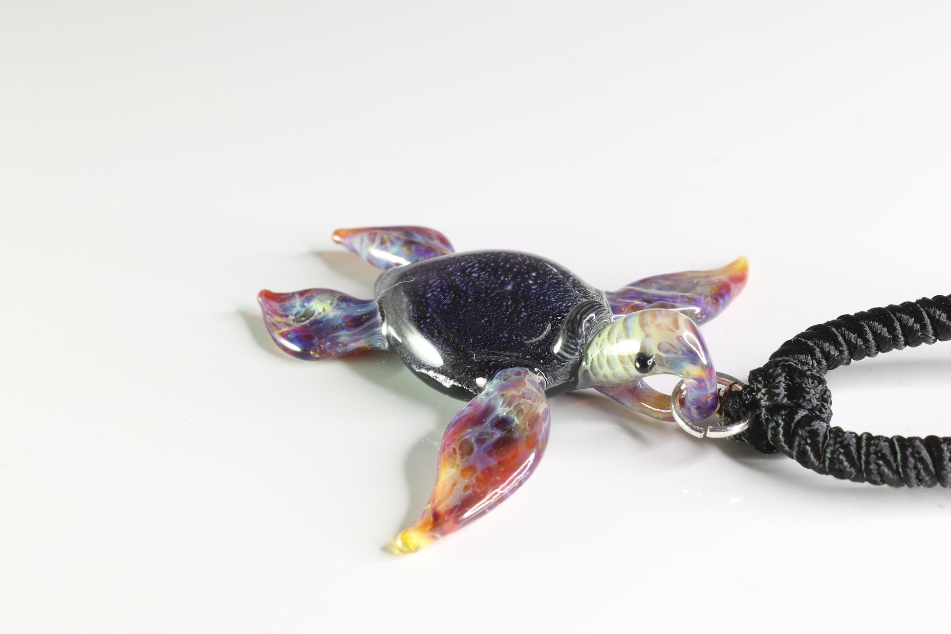 Luminous Hawaiian Purple Glass Sea Turtle Pendant Necklace - GLASSnFIRE