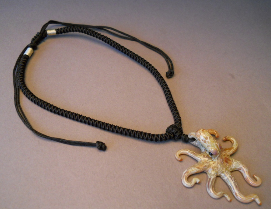 Octopus Pendant Glass Beach Jewelry Octopus Necklace Blown Glass Squid - GLASSnFIRE