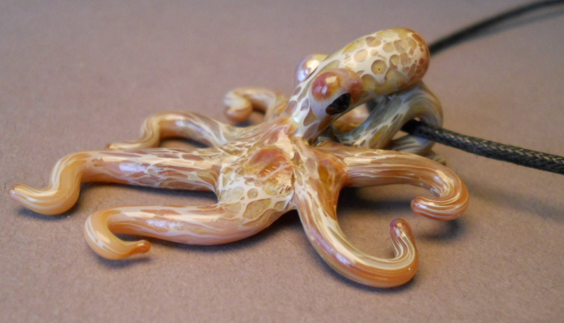 Octopus Pendant Glass Beach Jewelry Octopus Necklace Blown Glass Squid - GLASSnFIRE