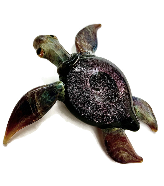 Galaxy Vortex inside this purple glass sea turtle