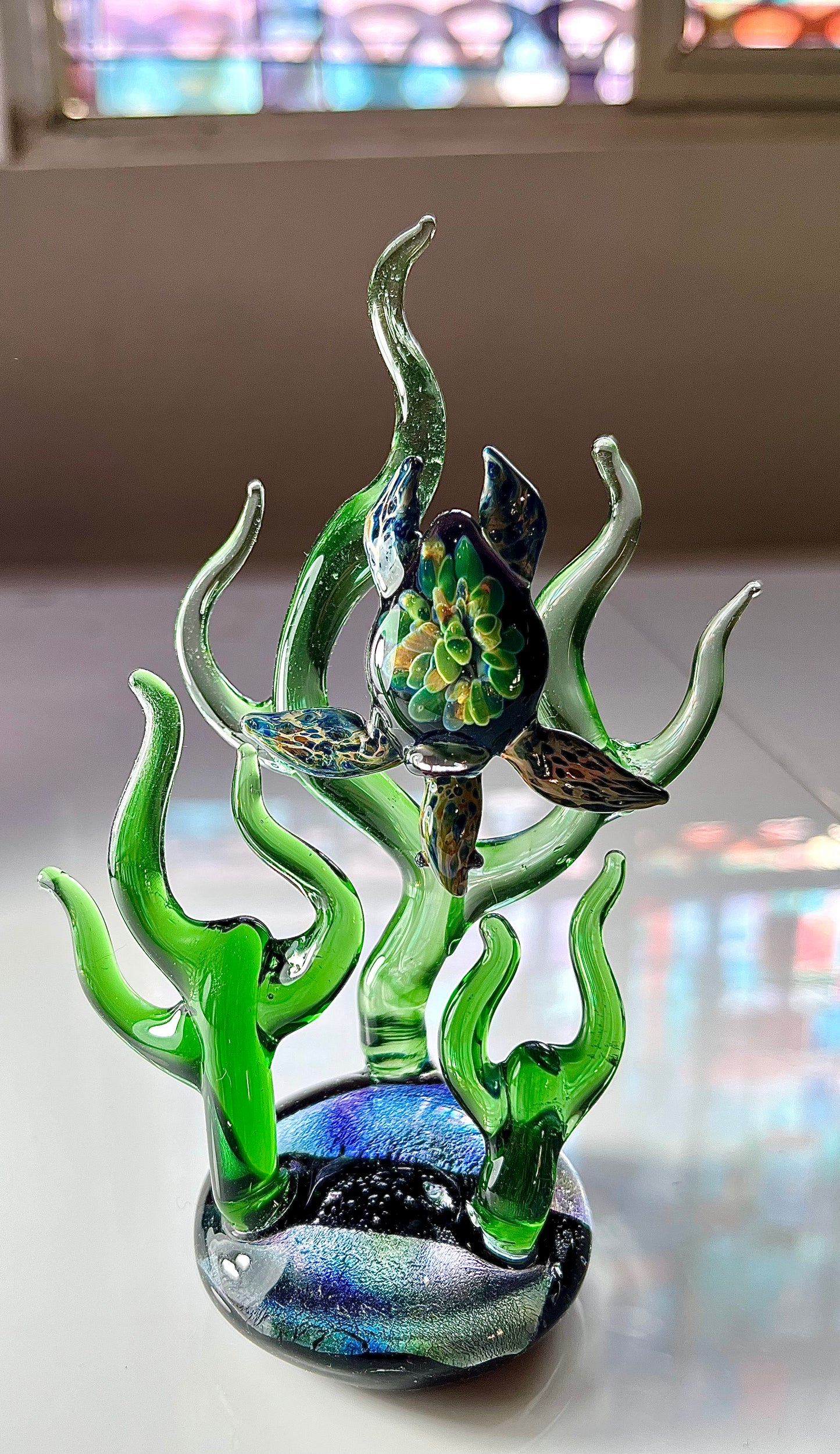 Exclusive Handcrafted Glass Sea Turtle Sculpture